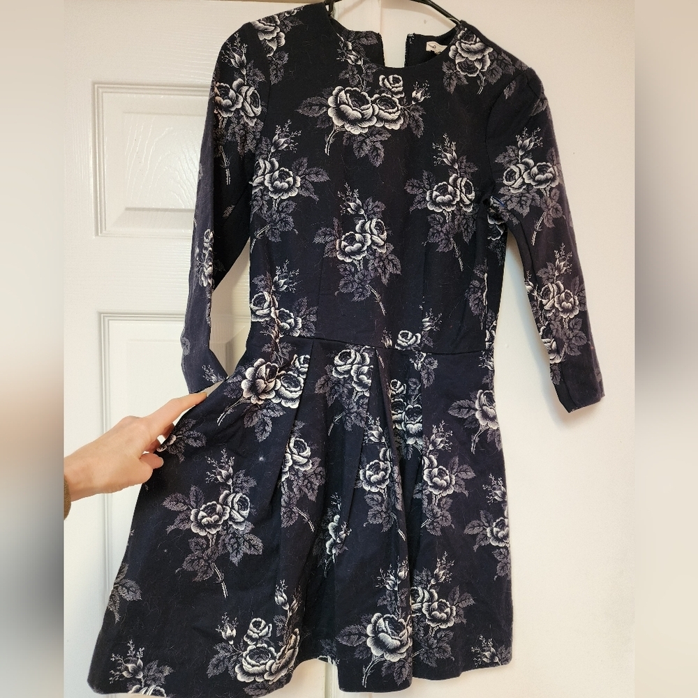 Gap Floral Peplum Fit And Flare Dress